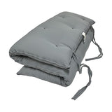 D&D Futon Furniture Gray Full Size Traditional Japanese Floor Rolling Mattress Tatami Topper Mat Sleepover Guest Bed, Foldable Cotton Cushion Pad Yoga Meditation D&D Futon Furniture