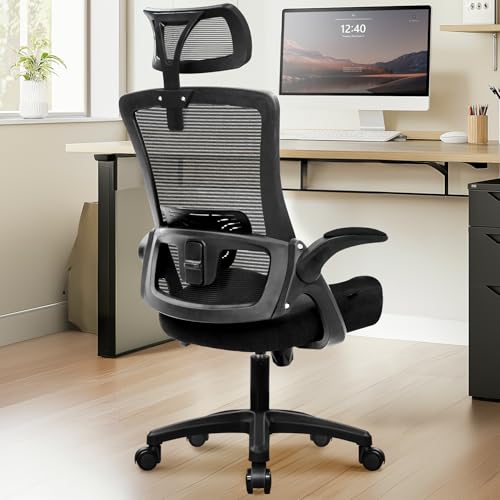 NEO Chair Ergonomic Office Desk Chair High Back Computer Gaming Mesh Chair with Comfy Task Adjustable Arms Lumbar Support Headrest Swivel for Home Office (Black) NEO CHAIR