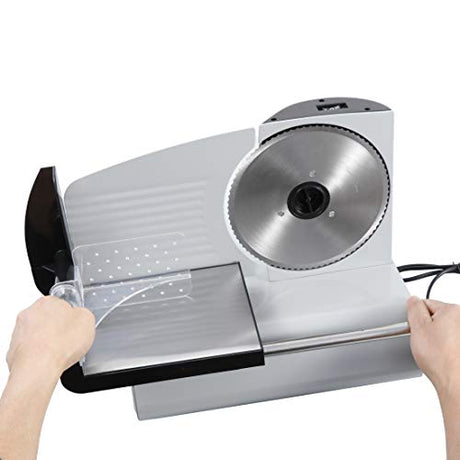 ZENY Professional Stainless Steel Electric Meat Slicer Food & Vegetable Cutter with Removable 7.5" Blade - Adjustable Knob for Thickness - Anti Slip Rubber Feet - Sliver (7.5") ZENY