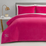 Juicy Couture Hot Pink Velour Full/Queen Comforter Set - 3 Piece Luxury Bedding Ensemble Juicy Couture