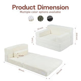 YEPDIN Folding Sofa Bed,Convertible Sofa Bed with Armrest Foldable Sleeper Chair, Portable Folding 4-in-1 Floor Sofa with Convertible Lounge Chair for Living Room,Bedroom,Washable Cover,White Single YEPDIN
