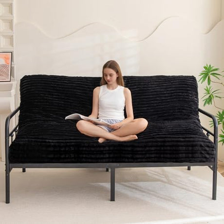YOSHOOT 6 Inches Futon Mattress Full Size, Thick Futons Sofa Bed Couch, Floor Mattress for Adults, Shredded Foam Filling(Frame Not Included), Medium Firm YOSHOOT