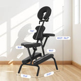 BestMassage Portable Massage Chair – Foldable Tattoo & Spa Chair with Adjustable Face Cradle, High-Density Cushion, Lightweight Frame & Carry Bag, Black