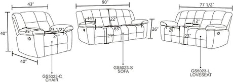 Ocstta Corduroy Recliner Sofa Set for Living Room,Reclining Loveseat/Couch/Chair Set Manual Reclining Sofa Set with Storage/Cup Holders for Living Room Office Home (Green, 3 Seater Sofa) Ocstta