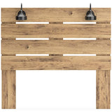 Signature Design by Ashley Larstin Rustic Panel Headboard with 2 Sconce Lights ONLY, Queen, Light Brown Signature Design by Ashley