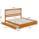 AFI, Everett King Platform Bed with Panel Footboard and Twin XL Trundle, Light Toffee AFI