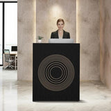 IGERI Small Black Reception Desk with Counter for Salon 31.5 Inch Front Modern Standing Receptionist Room Tables Checkout Counter for Office IGERI