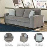 Signature Design by Ashley Altari Modern Queen Sofa Sleeper with 2 Accent Pillows, Light Gray Signature Design by Ashley