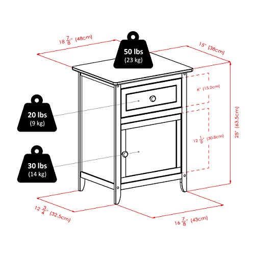 Winsome Eugene Accent Table, 18.90"W x 14.96"D x 25"H, White