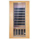 VEVOR 1 to 2 Person Far Infrared Wooden Sauna, Room Home Sauna Spa, Low EMF Far Infrared Hemlock Wood Sauna with Tempered Glass Door & Multicolor Lamp & Bluetooth Speakers & Chromotherapy Lights VEVOR