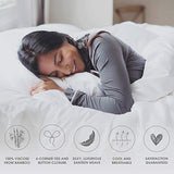 KICKEE Luxury Duvet Cover, 100% Viscose from Bamboo, Hotel Style, Silky Soft Comforter, Minimalist Bedding Collection(Suede Blue, Full/Queen) Kic Kee Pants