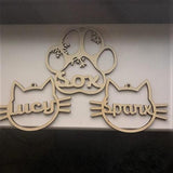 Personalized Cat Face Wood Ornament, Wooden Christmas Ornament souleather