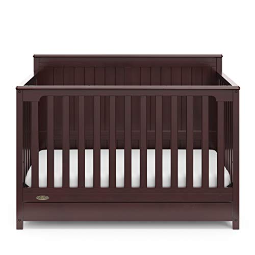 Graco Hadley 5-in-1 Convertible Crib with Drawer (Espresso) – Crib with Drawer Combo, Includes Full-Size Nursery Storage Drawer, Converts from Baby - WoodArtSupply