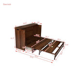 KALALLA Queen Size Murphy Cabinet Bed with Large Storage Drawers and USB Charging Station, Cube Murphy Chest Dresser Foldable Bed, Space Saving for Bedroom, Home Office, Walnut KALALLA