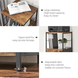 VASAGLE Cabinet for Home Office, with Lock and 2 Drawers, A4 and Letter Sized Files, Printer Stand, ‎15.8 x 16.1 x 42.5 Inches, Rustic Brown + Black VASAGLE