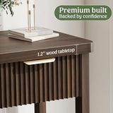 Lulive 51" Fluted Console Table for Entryway, Entryway Table with 3 Wooden Drawers, Farmhouse Behind Sofa Table for Living Room, Hallway, Couch, Foyer Lulive