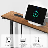 Keelian 78 inch Narrow Console Table with Outlet,Adjustable Height(25"-37") Behind Sofa Table,Couch Behind Table Skinny,Couch Shelf with Charging Station,Long Entryway Table for Living Room,Brown Keelian
