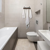 Dahey Towel Rack with 6 Hooks, Towel Holder Wall Mount Bathroom Organizer Rustic Farmhouse Home Decor Towel Hanger Storage Hooks for Towel, Robe, Bag, Black Dahey