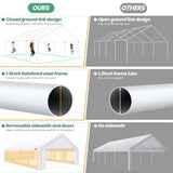 COBIZI 20x30 Outdoor Heavy Duty Party Tent Wedding Canopy with Removable Sidewalls & Storage Bags, Carpas para Fiestas Large Commercial Event Shelter for Patio, Garden UV50+ Waterproof White COBIZI