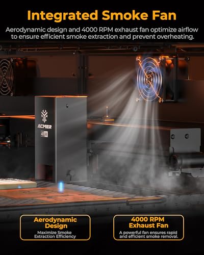 Acmer P3 Laser Engraver, Switchable 48W & 24W Diode 455nm Lazer Cutter Engraving Machine with 30L Air Assist, COS Technology, Large 400×390mm Work Area for Wood, Acrylic, Leather, Ceramic ACMER