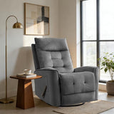 GNMLP2020 Swivel Rocker Recliner Chair, Rocking Chair, Small Swivel Recliner for Small Spaces, Living Room, RV(Dark Grey)