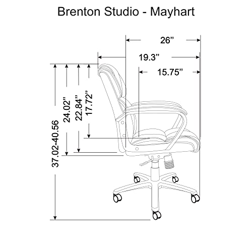 Brenton Studio® Mayhart Vinyl Mid-Back Chair, Brown/Black Brenton Studio