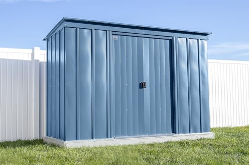 Arrow Classic Steel Storage Shed, 10x4, Blue Grey - WoodArtSupply