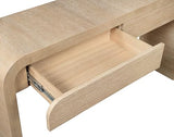 Meridian Furniture 272-S Cresthill Collection Mid-Century Modern Console Table with Oak Wood, Natural White Oak Finish, Curved Art Deco Design, 54" W x 14" D x 30" H, White Meridian Furniture