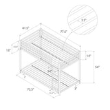DHP Miles Low Metal Bunk Bed Frame for Kids, With Built-in Ladder, High Guardrail and Metal Slats, Floor Bed Bottom Bunk, No Boxspring Required, For Small Spaces, Twin-Over-Twin, Black DHP