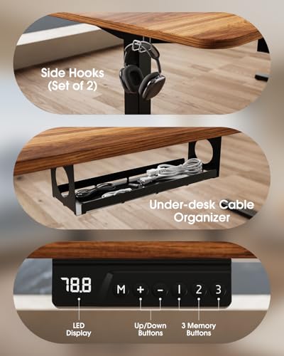 Xyndyx 264 lbs Capacity Dual Motor Electric Standing Desk Frame, Height Adjustable Sit Stand up Desk Legs for 39.4” to 74.8” Desktop, Anti-Collision Function, Cable Tray, 2 Hooks, Black Frame Only Xyndyx