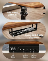 Xyndyx 264 lbs Capacity Dual Motor Electric Standing Desk Frame, Height Adjustable Sit Stand up Desk Legs for 39.4” to 74.8” Desktop, Anti-Collision Function, Cable Tray, 2 Hooks, Black Frame Only Xyndyx