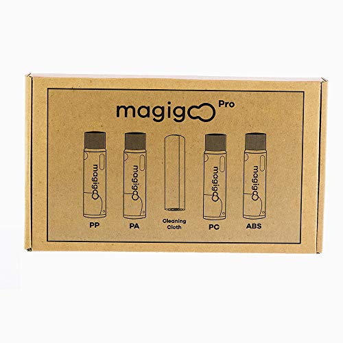 Magigoo Pro Kit MKit2018 3D Printing Bed Adhesive for Nylon, PP, PC, ABS, PLA etc. 4*50 ml/1.69 fl.oz bottles + cleaning cloth. Works on all surfaces - flex plates, glass, PEI, Buildtak, Kapton etc. Magigoo