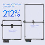 Longer RAY5 10W Laser Engraver with Air Assist Kit and Y-axis Extension kit, Compressed Spot CNC, App Offline Control, DIY Engraving Tool for Metal/Glass/Wood, Engraving Area 15.7"*33.5"(400 * 850mm) Longer