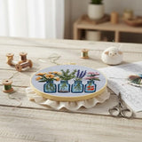 FRANDEK DIY Four Vase Bouquets Embroidery Kit for Beginner, Stamped Handicraft Needlework Set, Full Thread Palette with Needles & Fabric for Adults, Artisan Handmade Home Decor Gift