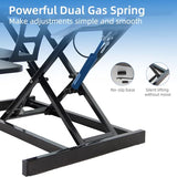 Juyancao Standing Desk Converter, 32" Height Adjustable Sit to Stand Up Workstation, Dual Monitor Desk Riser with Keyboard Tray, Black Desktop Tabletop Riser Laptop for Home Office Juyancao