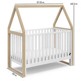 Storkcraft Orchard 5-in-1 Convertible Crib (White with Driftwood) – GREENGUARD Gold Certified, Canopy Style Baby Crib, Converts from Crib to Toddler Bed, Daybed and Full-Size Bed Storkcraft