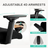 YFO Big and Tall Office Chair 500LBS - Computer Desk Chair with Adjustable Lumbar Support, Heavy Duty Ergonomic Mesh with 360 Rotation 4D Arm and Extra Wide Comfty Seat, Quiet Wheels for Adults YFO