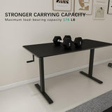 Whole Piece Manual Standing Desk Adjustable Height with Lockable Casters- Hand Crank Stand up Desk with Wheels, Mobile Sit to Stand Workstation with Handle iWkstation