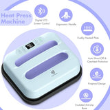 EASYCOUNT E Heat Press 12"X10", Smart Heat Press Machine with Built-in Bluetooth for T-Shirts, Pillows, Tote Bags & More, with Mat (12"X 12") EasyCount E