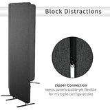 VIVO Freestanding 72 x 66 inch Privacy Panel, Cubicle Divider, Acoustic Wall Partition, x3 24 inch Panels, Dark Gray, PP-3-T072D VIVO