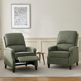 VKNOW Recliner Chair, Fabric Recliner with Soft Armrest, Home Theater Seating with Adjustable Push Back and Lumbar Support, Single Sofa for Adults, Lounge Chair for Living Room, Bedroom（Green）