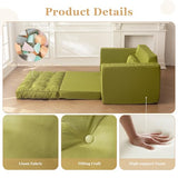 YOSHOOT Loveseat Sleeper Sofa,55" Convertible Sofa Bed Couch Futon Couches for Living Room,3-in-1 Pull Out Floor Couch with Backrest and Pillows, Green YOSHOOT