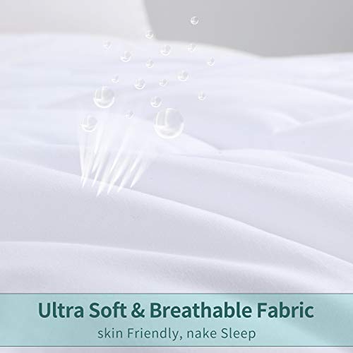 HOMBYS Oversized King Comforter 120x120, Lightweight Quilted Down Alternative Duvet Insert for All Season,White,8 Corner Tabs HOMBYS