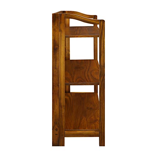 Casual Home Stratford 3-Shelf Folding Bookcase-Warm Brown Casual Home