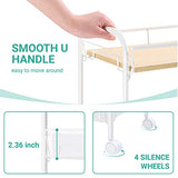 KINGRACK 4-Tier Rolling Cart,Metal Utility Cart with Wooden Tabletop,Easy Assemble Mobile Storage Trolley On Wheels,Craft Storage Cart for Bedroom Kid's Room Office Kitchen Bathroom,White KINGRACK