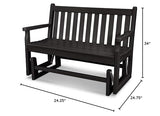 POLYWOOD TGG48BL Traditional Garden 48-Inch Glider, Black Polywood