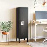 Anxxsu Metal Storage Locker, Lockable Employees Metal Locker with Door, 55" Height Steel Locker for Home, School, Office, Gym (Retro Black) Anxxsu