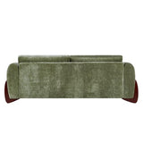 Christopher Knight Home Taki 89 Inches Sofa Couch, Cozy Chenille Upholstered 3-Seater Sofa, Wood Frame Couches, Comfy Home Sofa Living Room and Office, Lounge Seating with Armrests, Olive Green Christopher Knight Home