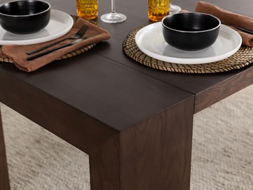 Transformer Table Dining Table for 2 to 12 people, Extendable Wood Dining Room Table - Space Saving Furniture The Most Adaptable Table (Dark Brown, Table Only) - WoodArtSupply