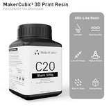 MakerCubic3 Fast ABS-Like 3D Printer Resin. 405nm Band Curing, Non-Brittle High Precision 3D Printing Liquid ABS-Like Photopolymer, Resin for LCD DLP 3D Printing(500g) (Grizzly) MakerCubic³